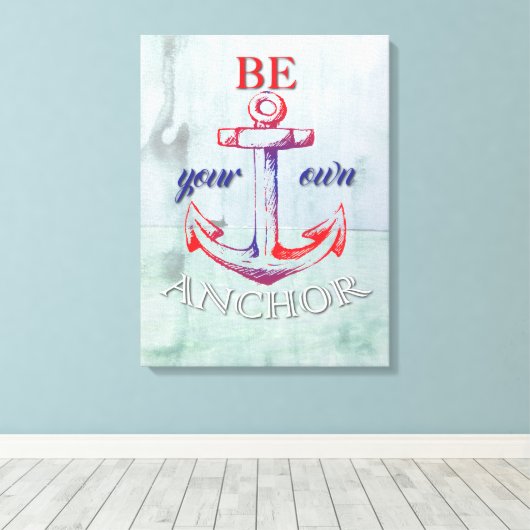 Wees je eigen ankercanvasprint canvas afdruk (Insitu (Houten vloer))