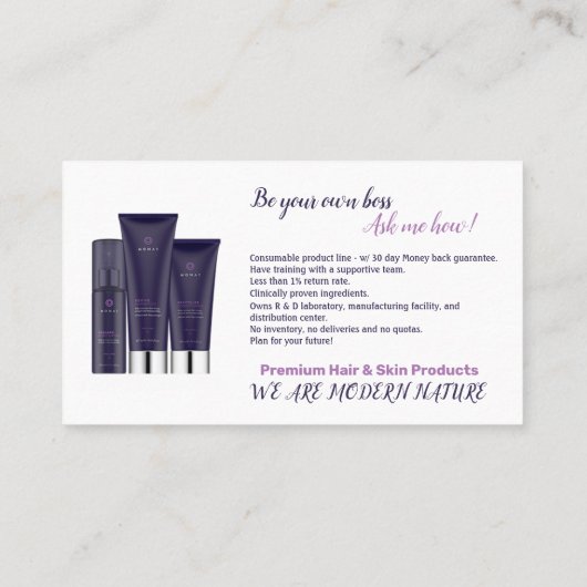 Wees je eigen baas 2 visitekaartje (Achterkant)