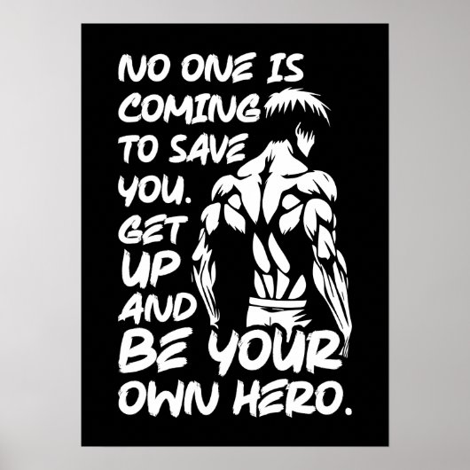 Wees je eigen held - Anime Bodybuilding Gym Workou Poster (Voorkant)