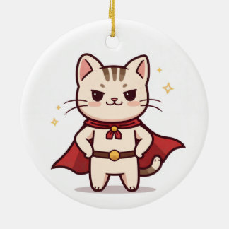 Wees je eigen held Cute Cat Hero Keramisch Ornament