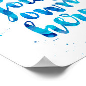 Wees je eigen Hero | Blauwe Waterverf Art Print (Hoek)