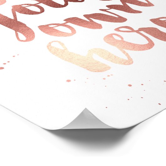 Wees je eigen Hero | Faux Roos Gold Foil Art Print (Hoek)