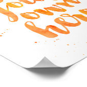 Wees je eigen Hero | Oranje Waterverf Art Print (Hoek)