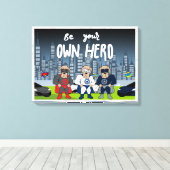 Wees je eigen Hero Wall Art Canvas Afdruk (Insitu (Houten vloer))