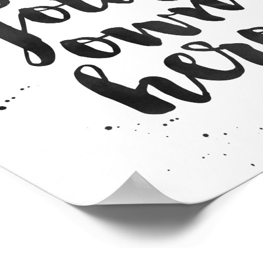 Wees je eigen Hero | Zwarte Waterverf Art Print (Hoek)