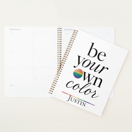Wees Je Eigen Kleur Minimaal Typografie Statement Planner (Display)