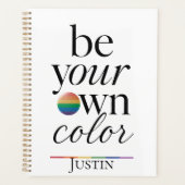 Wees Je Eigen Kleur Minimaal Typografie Statement Planner (Voorkant)