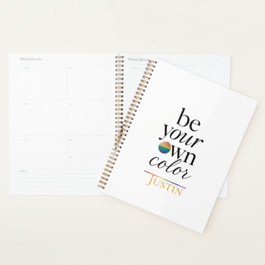 Wees Je Eigen Kleur Minimaal Typografie Statement Planner (Display)