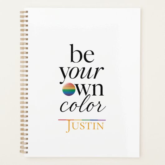 Wees Je Eigen Kleur Minimaal Typografie Statement Planner (Voorkant)