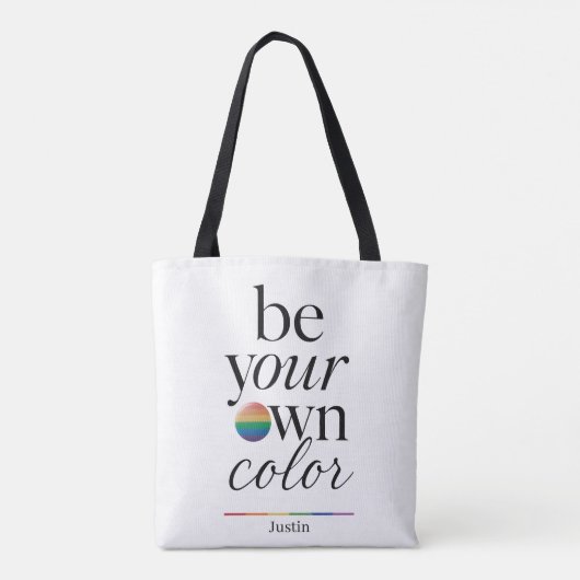 Wees Je Eigen Kleur Minimaal Typografie Statement Tote Bag (Achterkant)