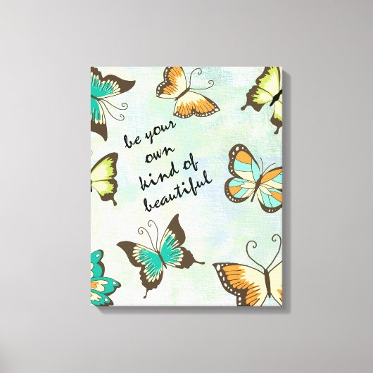 Wees je eigen mooie vlinders canvas afdruk (Voorkant)