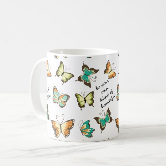Wees je eigen mooie vlinders koffiemok (Voorkant links)