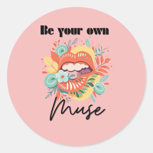 Wees je eigen muze, Self-Love Quote Ronde Sticker (Voorkant)