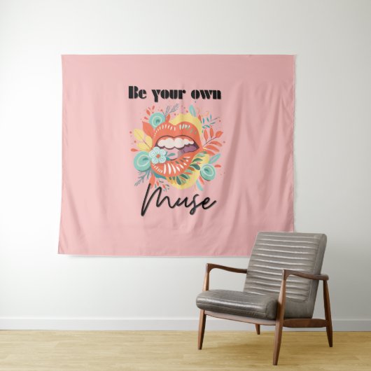Wees je eigen muze, Self-Love Quote Wandkleed (In Situ (horizontaal))