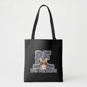 Wees Je Eigen Reden Konijn – Schattige Motivatie Tote Bag