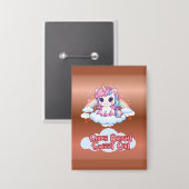 Wees Je Eigen Regenboog Knuffel Eenhoorn Button (Voorkant / Achterkant)