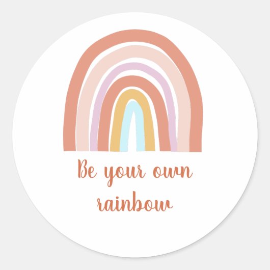 Wees je eigen regenboog ronde sticker (Voorkant)