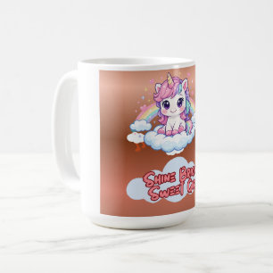 Wees Je Eigen Regenboog Schattige Eenhoorn Meisjes Koffiemok