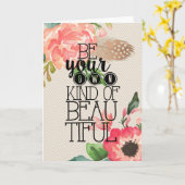 Wees je eigen soort mooi blanco Wenskaart Kaart (Gele Bloem)