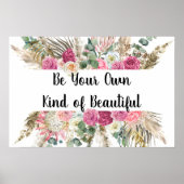 Wees je eigen soort mooie citaatroenroenbloem poster (Voorkant)
