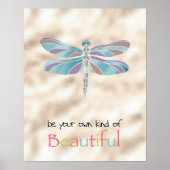 Wees je eigen soort mooie dragonfly goudglam poster (Voorkant)