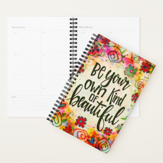 Wees je eigen soort mooie inspirerende citaat planner (Display)