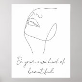 Wees je eigen soort mooie lijn art aangepaste teks poster (Voorkant)