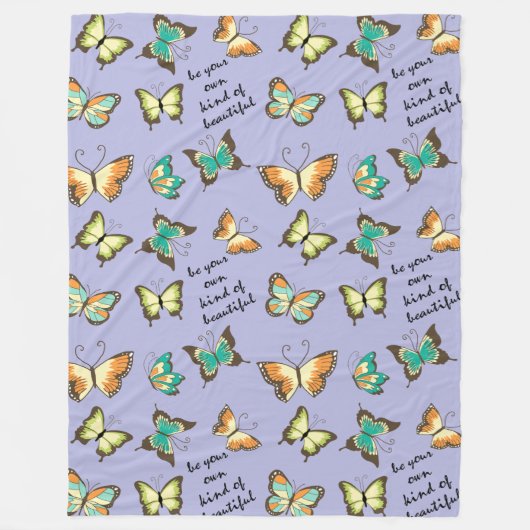 Wees je eigen soort mooie vlinders fleece deken (Voorkant)