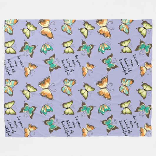 Wees je eigen soort mooie vlinders fleece deken (Voorkant (Horizontaal))