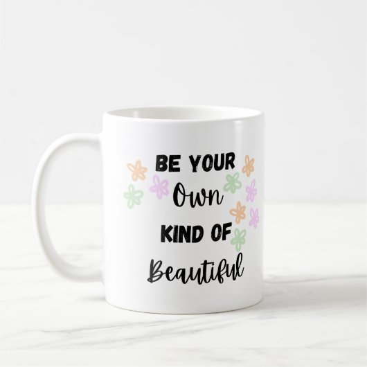 Wees je eigen soort van mooi met bloemen koffiemok (Links)