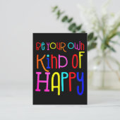 Wees je eigen soort vrolijk citaat zwart briefkaart (Staand voorkant)