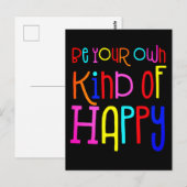 Wees je eigen soort vrolijk citaat zwart briefkaart (Voorkant / Achterkant)