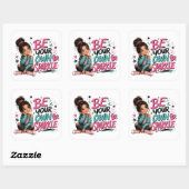 Wees je eigen sprankeling vierkante sticker (Vel)