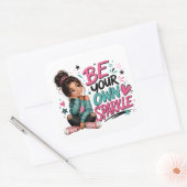 Wees je eigen sprankeling vierkante sticker (Envelop)