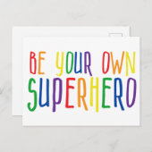 Wees je eigen superheld, Inspirerend citaat Briefkaart (Voorkant / Achterkant)
