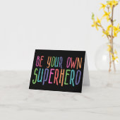 Wees je eigen superheld, Inspirerend citaat Kaart (Gele Bloem)