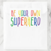 Wees je eigen superheld, Inspirerend citaat Rechthoekige Sticker (Tas)