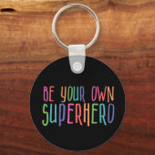 Wees je eigen superheld, Inspirerend citaat Sleutelhanger (Voorkant)