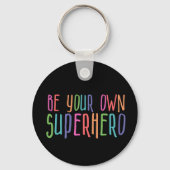 Wees je eigen superheld, Inspirerend citaat Sleutelhanger (Achterkant)