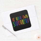 Wees je eigen superheld, Inspirerend citaat Vierkante Sticker (Envelop)