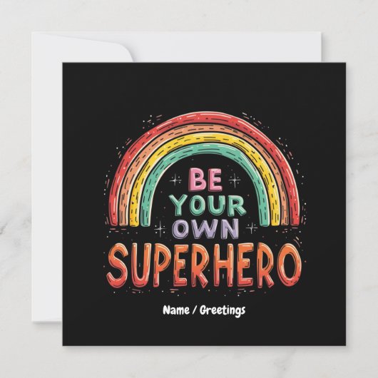 Wees je eigen superheld Inspirerend en kleurrijk Kaart (Voorkant)