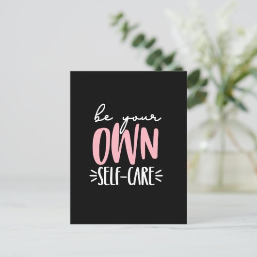 Wees je eigen zelfzorg briefkaart (Staand voorkant)