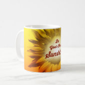 Wees je eigen zonnebloem rood geel ombre koffiemok (Voorkant links)