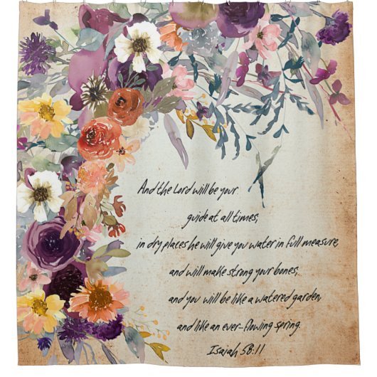 Wees je gids, herfstflorale mix douchegordijn (Voorkant)