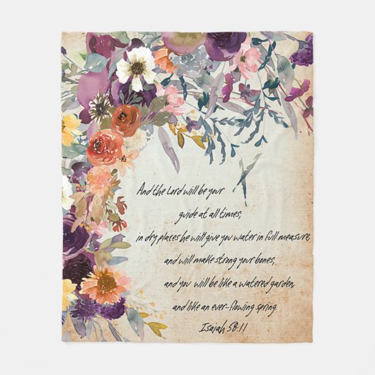 Wees je gids, herfstflorale mix fleece deken (Voorkant)