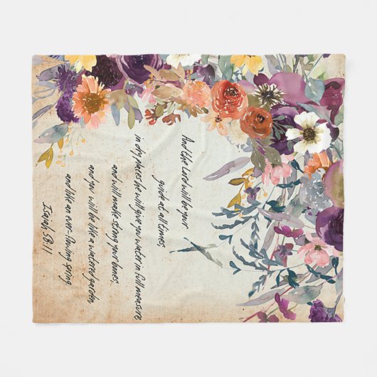 Wees je gids, herfstflorale mix fleece deken (Voorkant (Horizontaal))