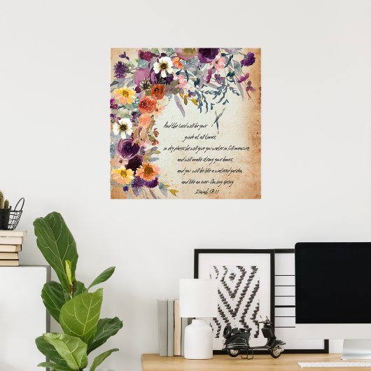 Wees je gids, herfstflorale mix poster (Thuiskantoor)