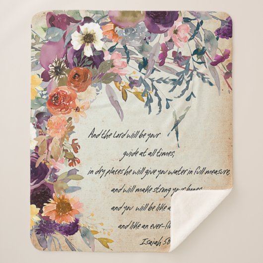 Wees je gids, herfstflorale mix sherpa deken (Voorkant)