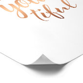 Wees je mooie Script Lettering Copper Poster (Hoek)