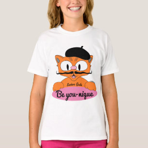 Wees je nique (wees uniek) Cartoon Mustache katroz T-shirt